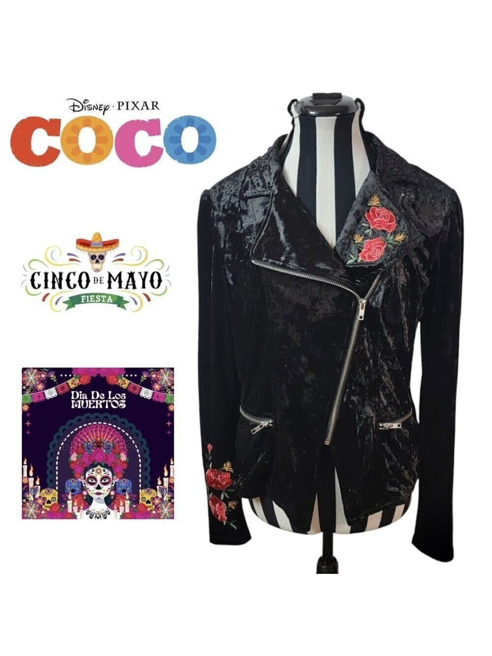 Disney Pixar Coco Crushed Velvet Jacket - Cinco de Mayo & Day of the Dead